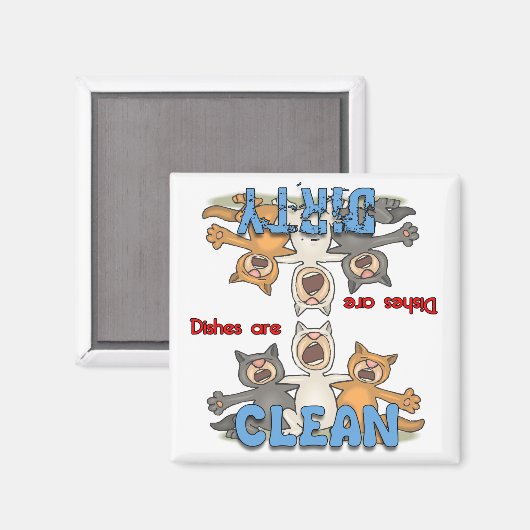 3 Zingende Katten - Kattenliefhebbers Vaatwasser M Magneet (Voorkant / Achterkant)