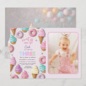 3 Zoet als een meisje 3e verjaardag Kaart (Voorkant / Achterkant)