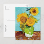 3 Zonnebloemen in een Vase door het Van Gogh Brief Briefkaart (Voorkant / Achterkant)