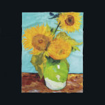 3 Zonnebloemen in een Vase, Van Gogh Fleece Blanke<br><div class="desc">Van Gogh - een viering van de meesters van kunst</div>