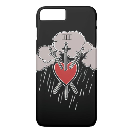 3 Zwaarden Liefde Hart Tarot Illustratie Case-Mate iPhone Case (Achterkant)