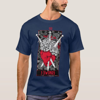3 Zwaarden Tarot d Rood T-shirt