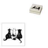 3 Zwart-witte kat illustratie Rubberstempel (Gestempeld)