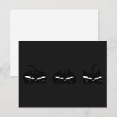 3 zwarte katten 's nachts briefkaart (Voorkant / Achterkant)