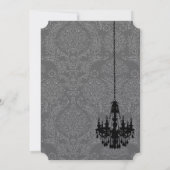 3 Zwarte luchters Shadow Silver Metallic Damask Kaart (Achterkant)