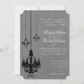 3 Zwarte luchters Shadow Silver Metallic Damask Kaart (Voorkant)