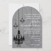 3 Zwarte luchters Shadow Silver Metallic Damask Kaart (Voorkant)