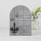 3 Zwarte luchters Shadow Silver Metallic Damask Kaart (Staand voorkant)