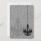 3 Zwarte luchters Shadow Silver Metallic Damask Kaart (Achterkant)