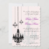 3 Zwarte luchters Shadows Wedding Invitations Kaart (Voorkant)