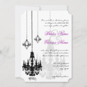 3 Zwarte luchters Shadows Wedding Invitations Kaart (Voorkant)