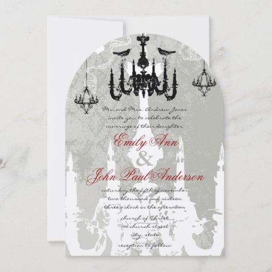 3 Zwarte luchters Tortelduifjes Weddenschap Kaart (Voorkant)