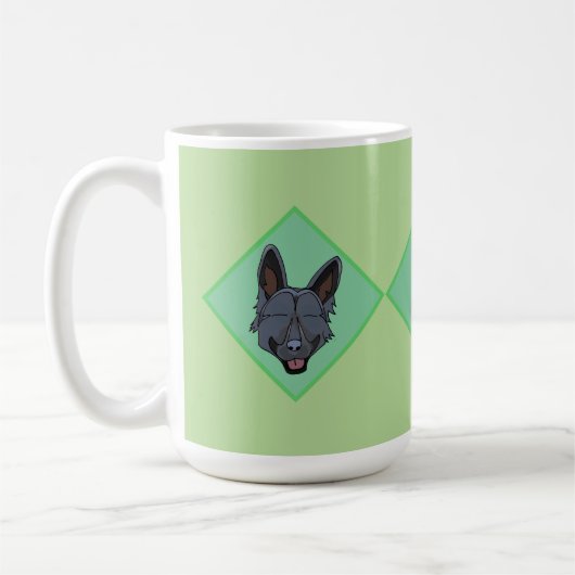 3 Zwarte mok groene diamant Shepherd, zwarte herde (Links)