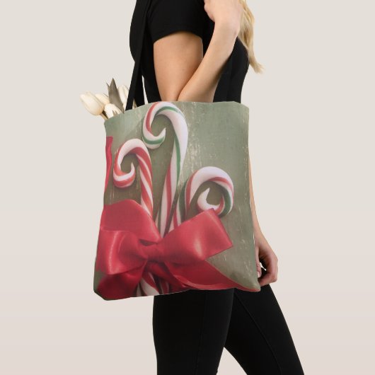 3Candy Canes Canvas tas (Dichtbij)