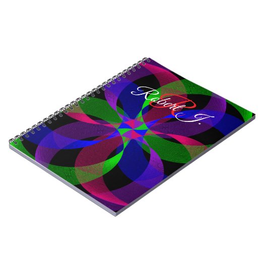3D 2D Geometric Hybrid Spiral Notebook Notitieboek (Linkerzijde)