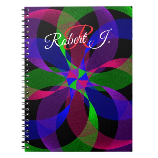 3D 2D Geometrisch Hybride Spiraal Notebook Notitieboek (Voorkant)