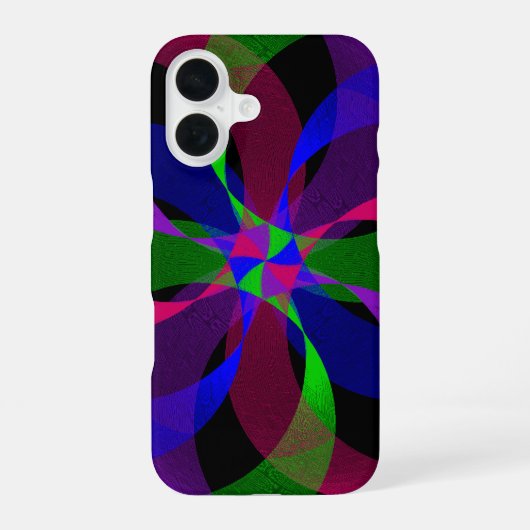 3D 2D Geometrische Hybride iPhone 16 Hoes Hoesje (Achterkant)