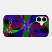 3D 2D Geometrische Hybride iPhone 16 Hoes Hoesje (Achterkant horizontaal)