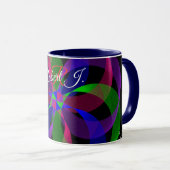 3D 2D Geometrische Hybride Koffiemok Mok (Voorkant rechts)
