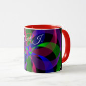3D 2D Geometrische Hybride Koffiemok Mok (Voorkant rechts)