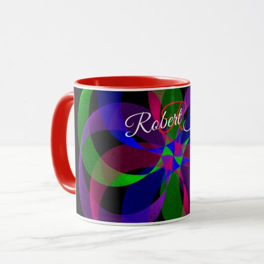 3D 2D Geometrische Hybride Koffiemok Mok (Voorkant links)