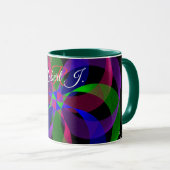 3D 2D Geometrische Hybride Koffiemok Mok (Voorkant rechts)