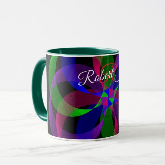 3D 2D Geometrische Hybride Koffiemok Mok (Voorkant links)
