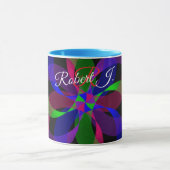 3D 2D Geometrische Hybride Koffiemok Mok (Midden)