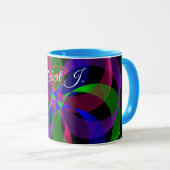 3D 2D Geometrische Hybride Koffiemok Mok (Voorkant rechts)