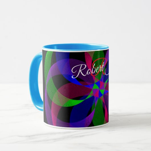 3D 2D Geometrische Hybride Koffiemok Mok (Voorkant links)
