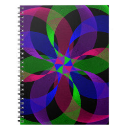 3D 2D Geometrische Hybride Spiraal Notebook Notitieboek
