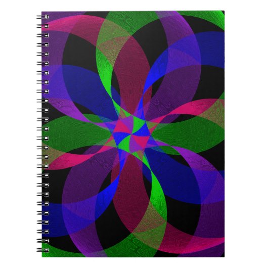 3D 2D Geometrische Hybride Spiraal Notebook Notitieboek (Voorkant)