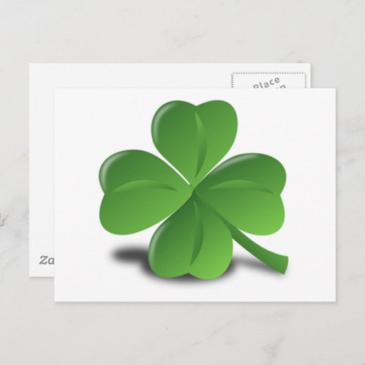 3D 4 Leaf Clover Briefkaart (Voorkant / Achterkant)