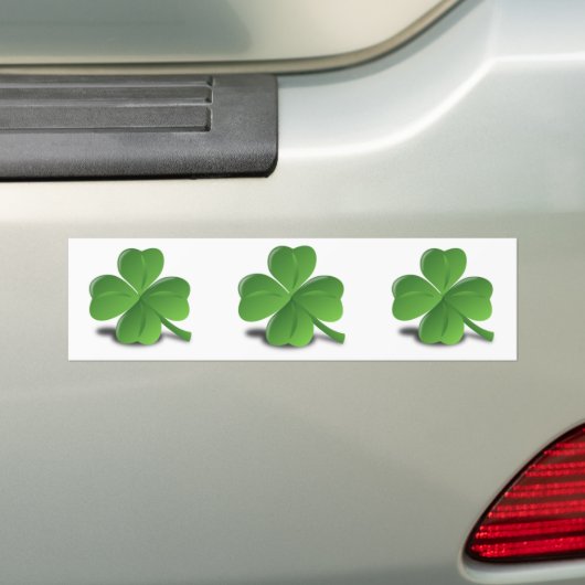 3D 4 Leaf Clover Bumpersticker (Op auto)