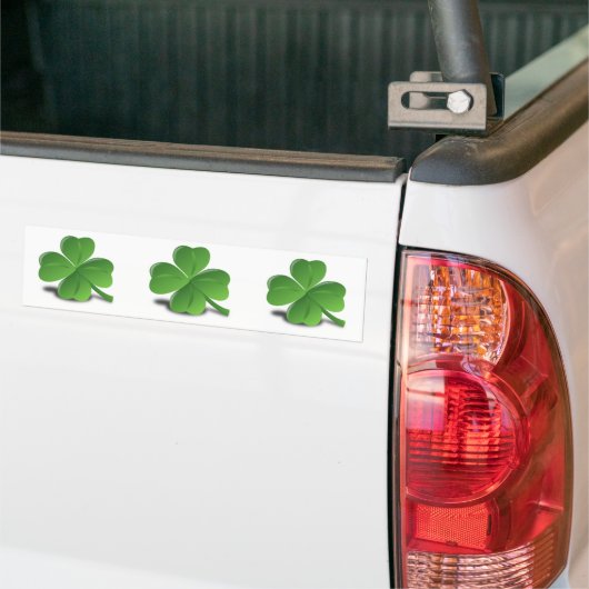 3D 4 Leaf Clover Bumpersticker (Op Truck)