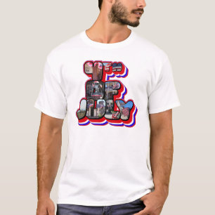 3D 4e juli Big Letter T-Shirt