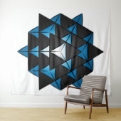 3D 64 Tetrahedron Grid Series V2 Tapestry Wandkleed (In Situ (horizontaal))