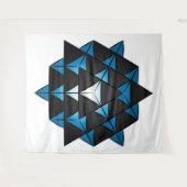 3D 64 Tetrahedron Grid Series V2 Tapestry Wandkleed (Voorkant (horizontaal))
