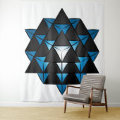 3D 64 Tetrahedron Grid Series V2 Tapestry Wandkleed (In situ)