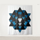3D 64 Tetrahedron Grid Series V2 Tapestry Wandkleed (Voorkant)