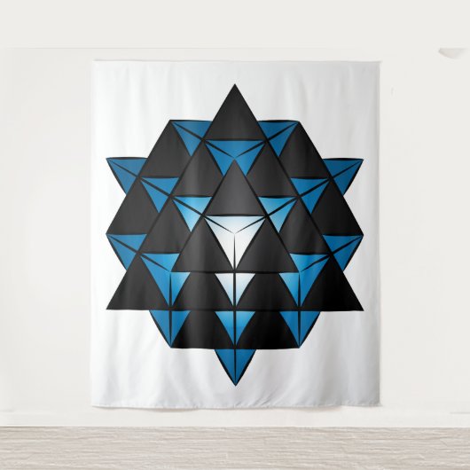 3D 64 Tetrahedron Grid Series V2 Tapestry Wandkleed (Voorkant)