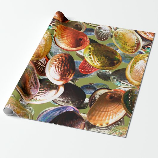 3D Abalone Kleurrijke Seashell Cadeaupapier (Uitgerold)