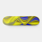 3D Abstract in Gold Yellow Blue Persoonlijk Skateboard (Horizontaal)