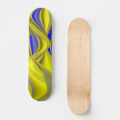 3D Abstract in Gold Yellow Blue Persoonlijk Skateboard (Voorkant)