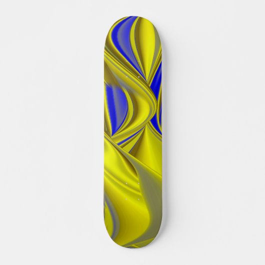 3D Abstract in Gold Yellow Blue Persoonlijk Skateboard (Voorkant)
