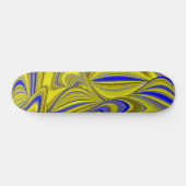 3D Abstract in Gold Yellow Blue Persoonlijk Skateboard (Horizontaal)