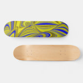 3D Abstract in Gold Yellow Blue Persoonlijk Skateboard (Horizontaal)