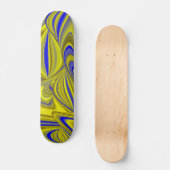 3D Abstract in Gold Yellow Blue Persoonlijk Skateboard (Voorkant)