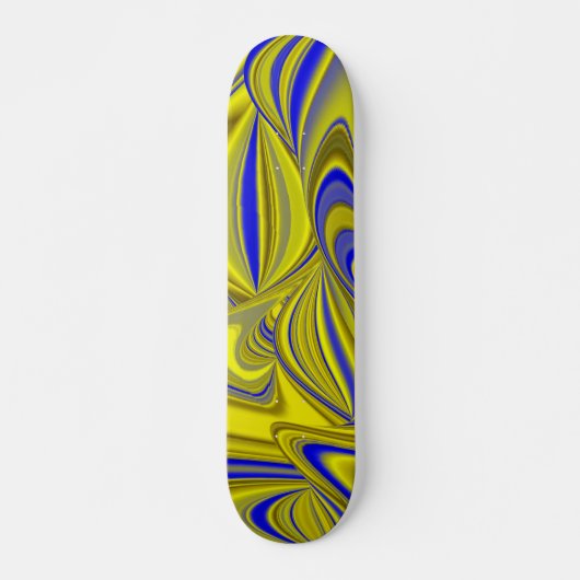 3D Abstract in Gold Yellow Blue Persoonlijk Skateboard (Voorkant)