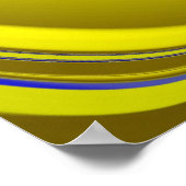3D Abstract in Gold Yellow Blue Poster (Hoek)